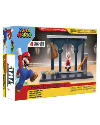 Playset diorama Super Mario Castillo de lava con figura de Mario.De Nintendo >3 años.ENVÍO GRATUITO!!