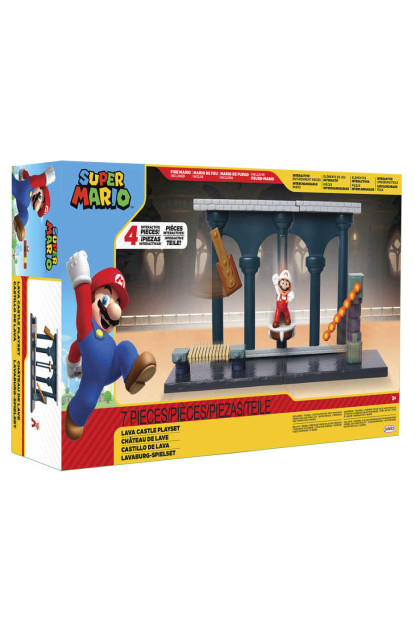 Playset Super Mario Castillo de lava + figura Mario Nintendo >3 años con ENVÍO GRATIS!!