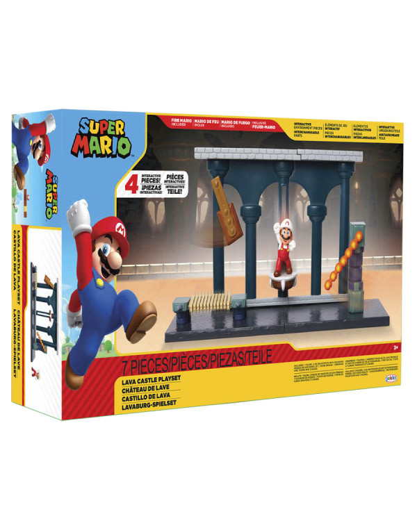 Playset diorama Super Mario Castillo de lava con figura de Mario.De Nintendo >3 años.ENVÍO GRATUITO!!