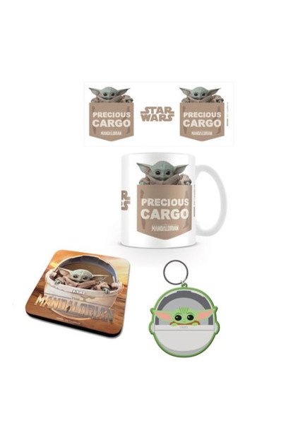 Pack taza, posavaso y llavero Grogu Star Wars en caja regalo con ENVÍO GRATIS!!