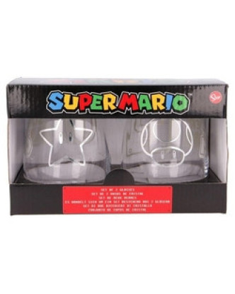 Set de 2 vasos de cristal Super Mario esmaltados