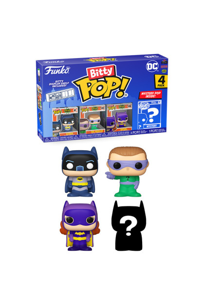 Pack Funkos Bitty Pop de 3+1 mistery+estantería.Batman DC con ENVÍO GRATIS!!