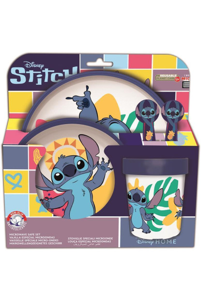 Set de vajilla infantil Stitch Disney >4 años.ENVÍO GRATIS!!