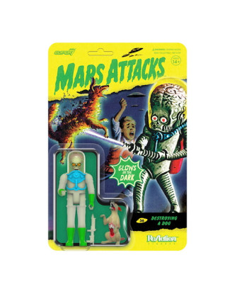 Figuras Alien y perro Glow in The Dark Mars Attacks >14 años.