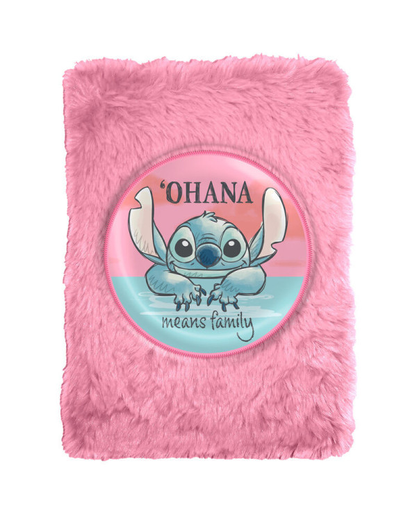 Cuaderno peluche Stitch Ohana significa Família.De Disney >6 años.ENVÍO GRATUITO!!