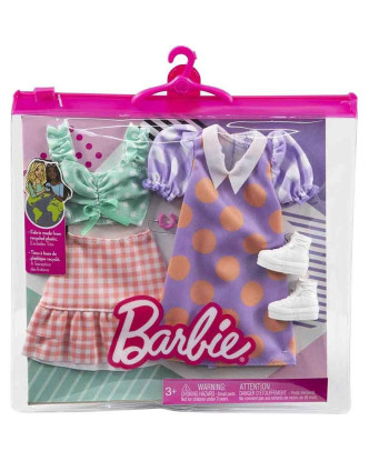 Cambio de vestuario Barbie 2 conjuntos completos > 3 años