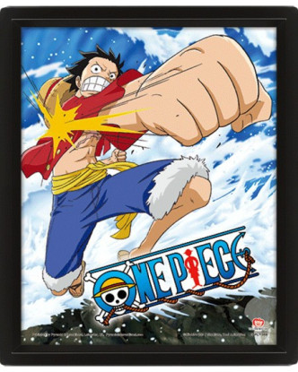 Póster 3D lenticular con efecto doble imagen ONE PIECE + marco de pared.ENVÍO GRATUITO!!