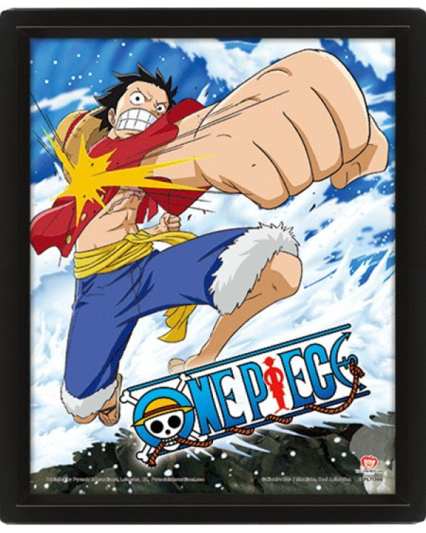 Póster 3D lenticular con efecto doble imagen ONE PIECE + marco de pared.ENVÍO GRATUITO!!