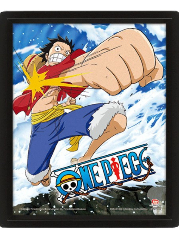 Póster 3D ONE PIECE + marco de pared con ENVÍO GRATIS!!