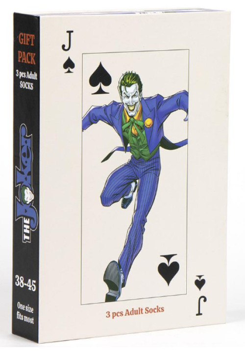 Pack 3 calcetines del Joker DC Tallas 38-45 con caja regalo