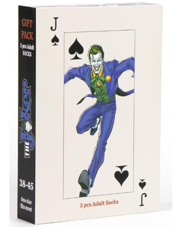 Pack 3 calcetines del Joker DC Tallas 38-45 con caja regalo