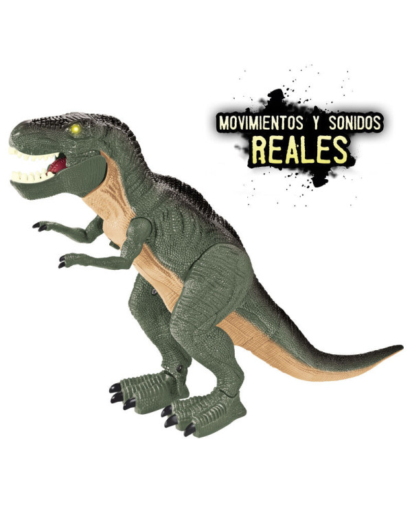 Dinosaurio T-REX electrónico con movimientos y sonidos reales > 3 años.