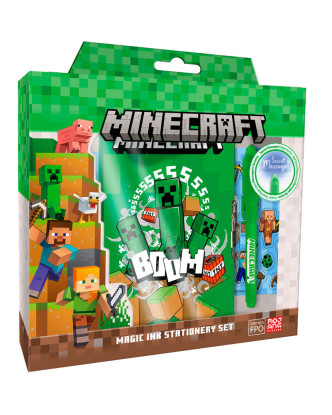 Set Diario Creeper de Minecraft con bolígrafo de tinta mágica + Stickers