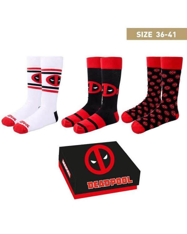 Pack 3 pares calcetines DEADPOOL de Marvel Talla 36-41