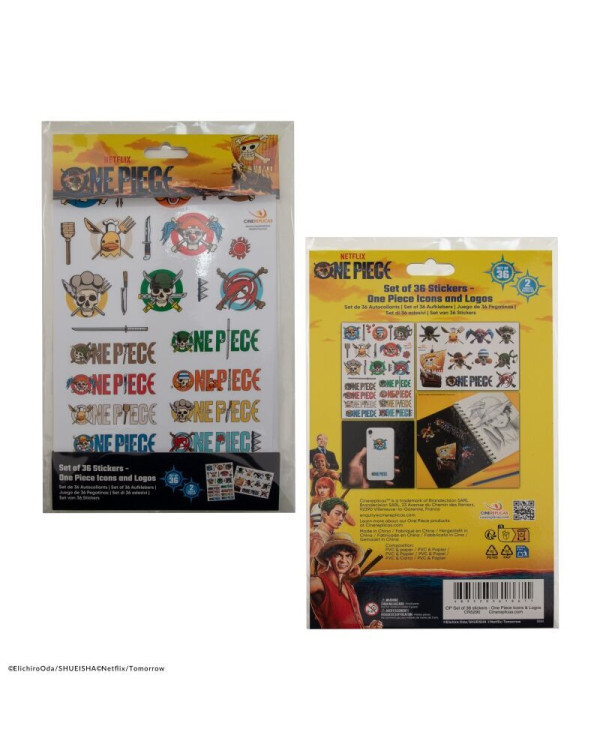 Set de 36 pegatinas One Piece Logos e Iconos de Cine Réplicas.ENVÍO GRATUITO!!