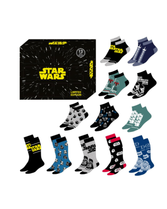 Calendario Adviento Star Wars 12 pares de calcetines Tallas 40-46