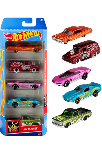Pack de 5 Hot Wheels a escala 1:64