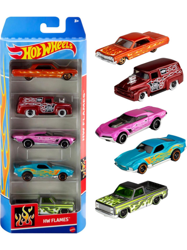 Pack de 5 Hot Wheels a escala 1:64