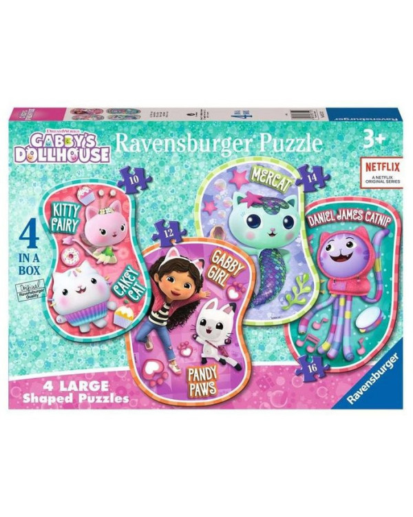 CAJA CON 4 PUZZLES DE LA CASA DE MUÑECAS DE GABBY.Producto Licencia Oficial DREAMWORKS