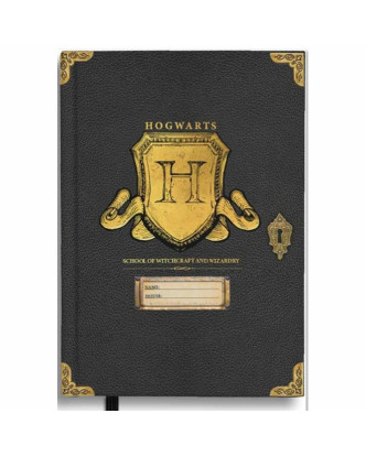 Libreta A5 Hogwarts tapa dura con sello en dorado de Harry Potter.ENVÍO GRATUITO!!