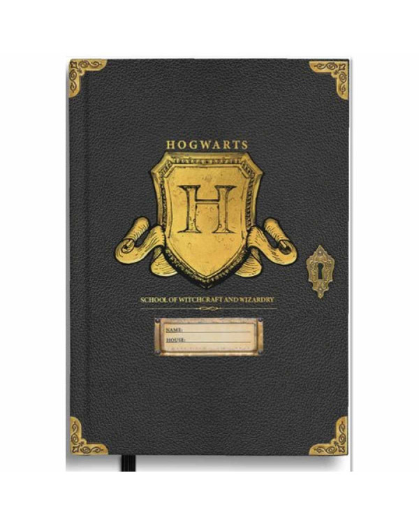 Libreta A5 Hogwarts tapa dura con sello en dorado de Harry Potter.ENVÍO GRATUITO!!