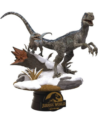 Figura Diorama Blue&Beta de Jurassic World Dominion con plataforma >14 años.ENVÍO GRATUITO!!