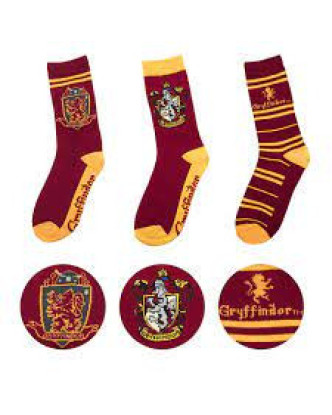 Pack 3 pares de calcetines Gryffindor Harry Potter talla 35-45