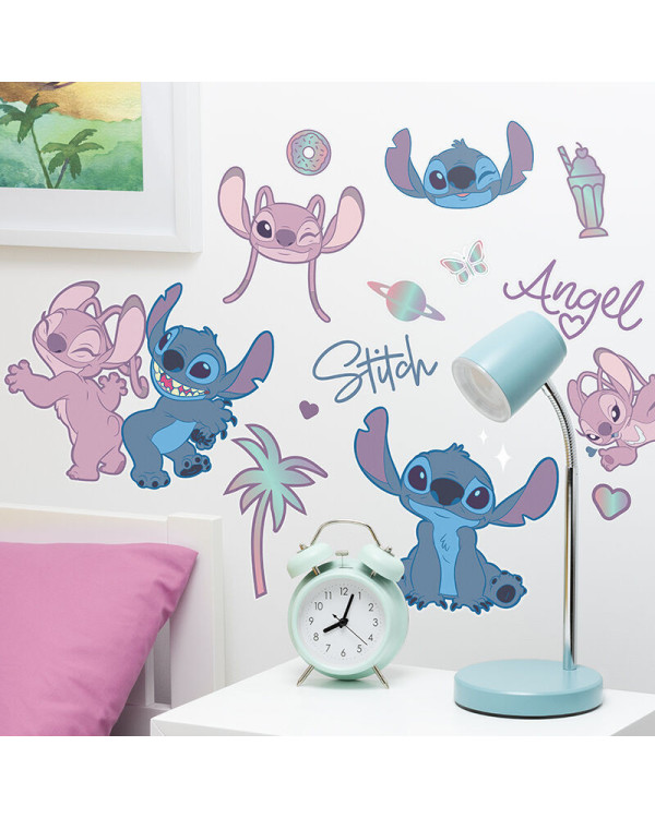 Pack vinilos de pared de Stitch y Angel de Disney 44 x 23 cm.ENVÍO GRATUITO!!