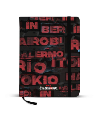 Libreta a rayas con tapa dura A5 de La casa de papel serie televisión.ENVÍO GRATUITO!!