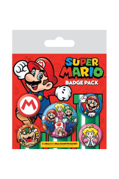 Pack de 5 chapas de Super Mario de Nintendo