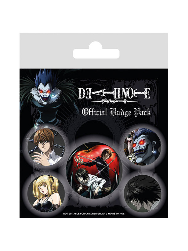 Pack de 5 chapas DEATH NOTE