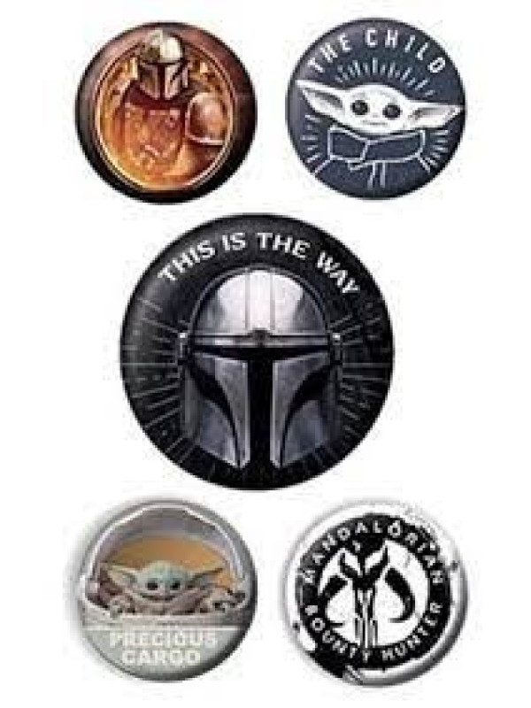 Pack de 5 chapas The Mandalorian STAR WARS