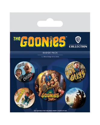 Pack de 5 chapas exclusivas de Los Goonies