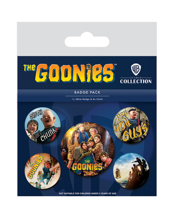 Pack de 5 chapas exclusivas de Los Goonies