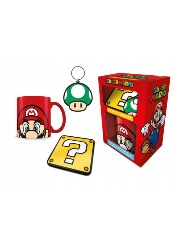 Pack Super Mario taza+posavaso+llavero
