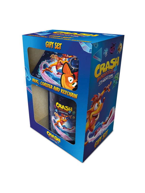 Pack taza cerámica, posavaso y llavero Crash Bandicoot 