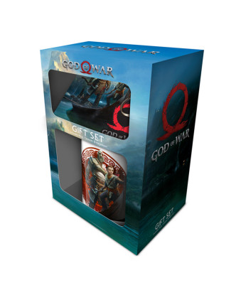 Caja regalo con taza, llavero y posavasos del videojuego God of War.ENVÍO GRATUITO!!