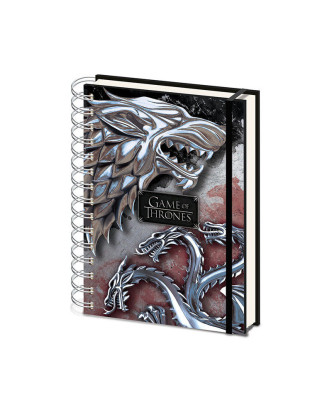 Libreta A5 espiral con rayas Casa Stark Juego de Tronos.ENVÍO GRATUITO!!