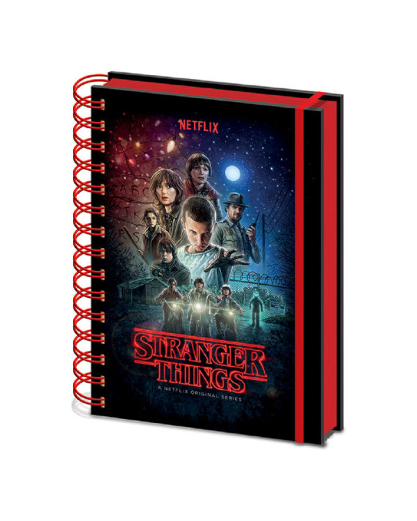 Libreta A5 rayas con tapa efecto metálico Stranger Things Serie Netflix.ENVÍO GRATUITO!!