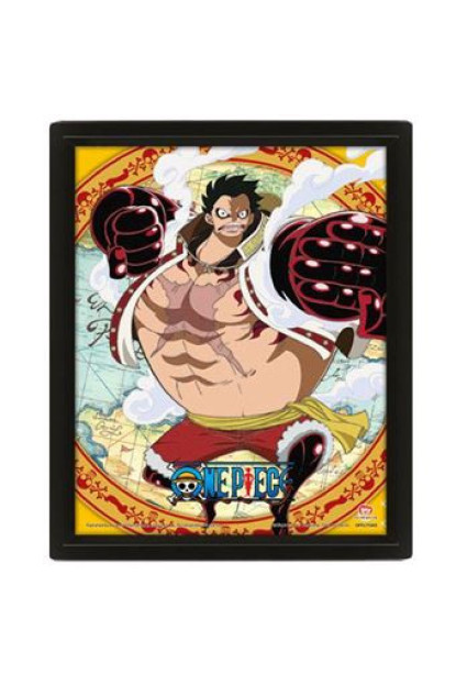 Póster 3D ONE PIECE + marco de pared con ENVÍO GRATIS!!