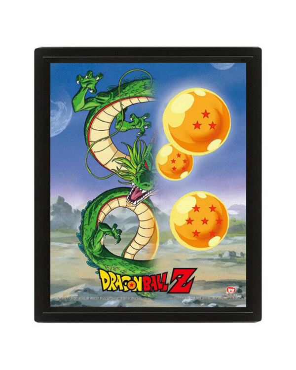 Póster 3D lenticular con efecto doble imagen Shenron Dragon Ball Z + marco de pared.ENVÍO GRATUITO!!