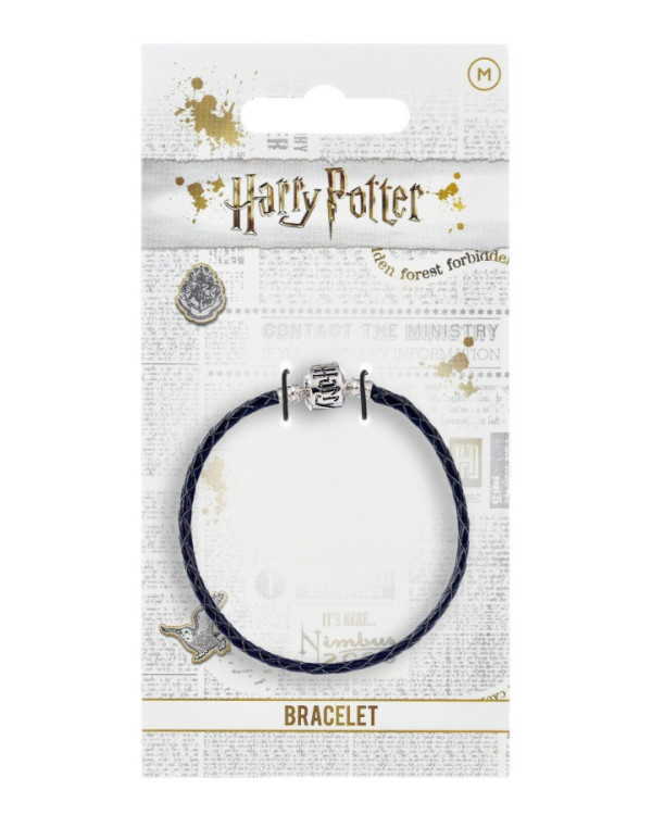 Pulsera de cuero Harry Potter con cierre recubierto de plata.ENVÍO GRATUITO!!