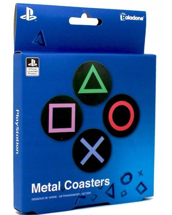 Set de 4 posavasos de metal con los iconos PlayStation.ENVÍO GRATUITO!!