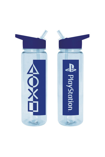 Botella PlayStation con pajita y asa fondo azul 700ml.ENVÍO GRATIS!!