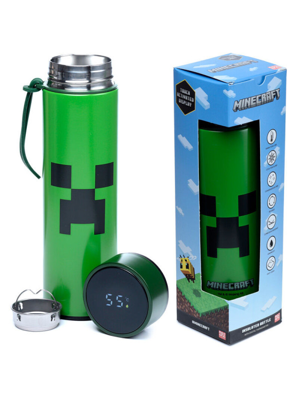 Botella termo Minecraft con indicador de temperatura con envío gratis!!