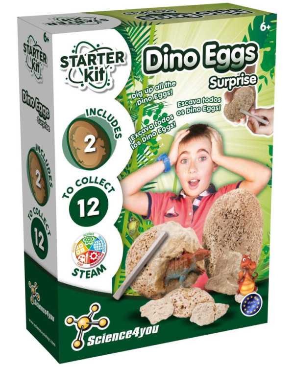 Starter Kit Huevo de Dinosaurio Sorpresa de Science4you >6 años.ENVÍO GRATUITO!!