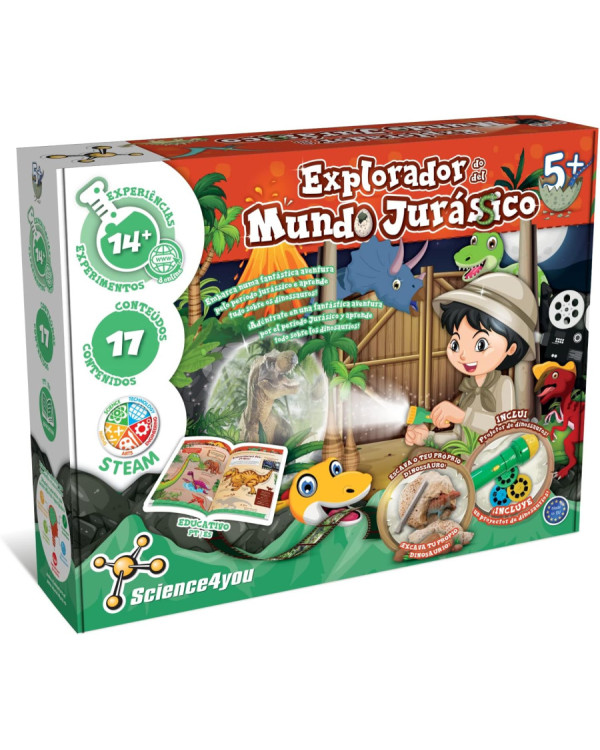 Juego educativo Kit explorador mundo Jurasico de Science4you >5 años.ENVÍO GRATUITO!!