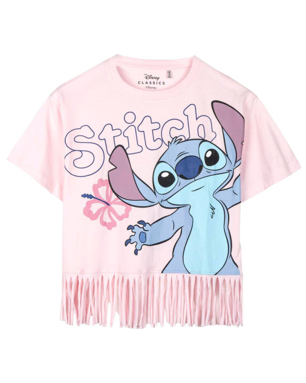 Camiseta infantil Stitch de Disney con flecos tallas de 8 a 14 años.ENVÍO GRATUITO!!