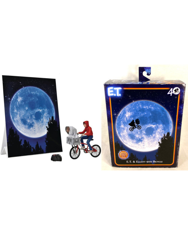 Figura E.T. El Extraterrestre y Elliot con la bicicleta 40th> 14 años.ENVÍO GRATUITO!!