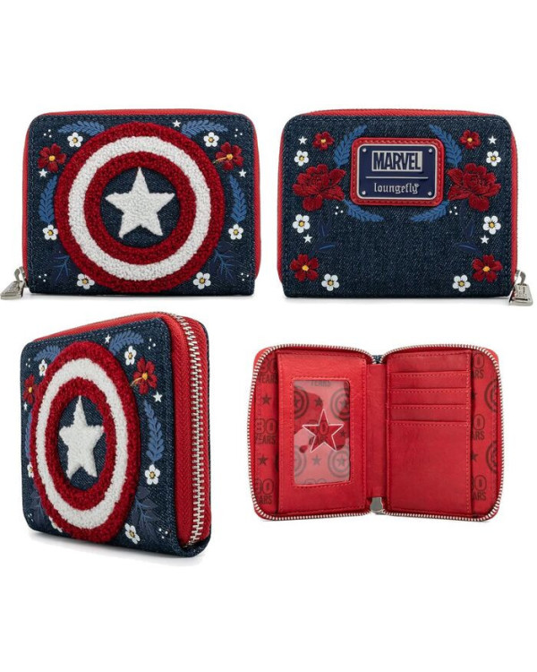 Cartera Loungefly con el escudo del Capitán América de Marvel.ENVÍO GRATUITO!!